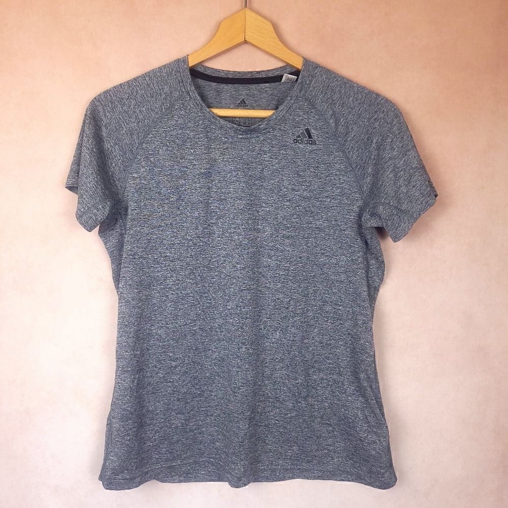 Adidas Climalite Gray Short Sleeve T-shirt Size Medium